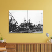 Zwarte en witte monochrome havikkers canvas afdruk (Insitu (Woonkamer))