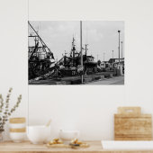 Zwarte en witte monochrome havikkers poster (Keuken)