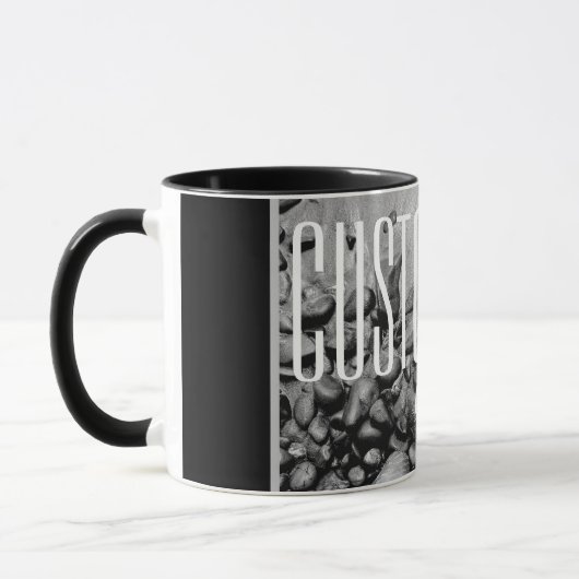 ZWARTE EN WITTE MONOCHROOM BEACH FOTO SHELL STONE MOK (Links)