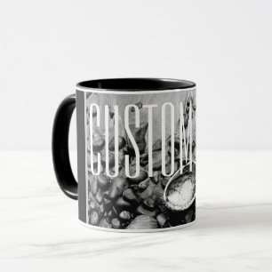 ZWARTE EN WITTE MONOCHROOM BEACH FOTO SHELL STONE MOK