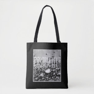 ZWARTE EN WITTE MONOCHROOM BEACH FOTO SHELL STONE TOTE BAG