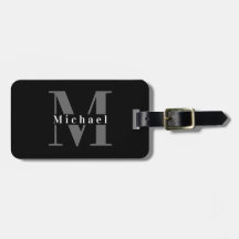 Zwarte en Witte Monogram Initiaal Mannelijk