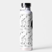 Zwarte en witte monogram Wilde Vloerdoppen Waterfles (Rechts)