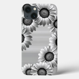Zwarte en witte mooie bloemen Case-Mate iPhone case