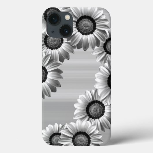 Zwarte en witte mooie bloemen Case-Mate iPhone case (Achterkant)