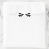 Zwarte en witte mooie Voman Eyes Lashes Ronde Sticker (Tas)