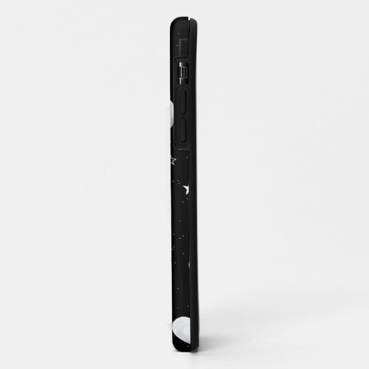 Zwarte en witte moons en sterren Case-Mate iPhone case (Achterkant/links)
