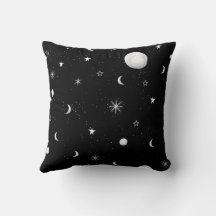 Zwarte en witte moons en sterren