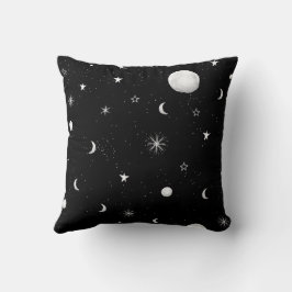 Zwarte en witte moons en sterren kussen