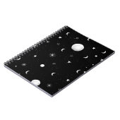 Zwarte en witte moons en sterren notitieboek (Linkerzijde)