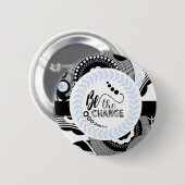 Zwarte en witte Motivatie ronde Button (Voorkant /achterkant)