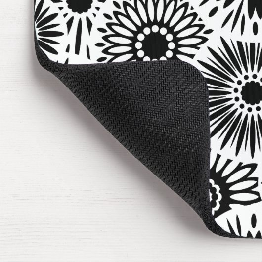 zwarte en witte mousepad muismat (Hoek)