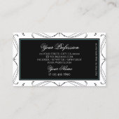 Zwarte en witte mousserende diamanten Elegant  Visitekaartje (Achterkant)