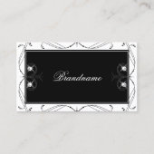 Zwarte en witte mousserende diamanten Elegant  Visitekaartje (Voorkant)