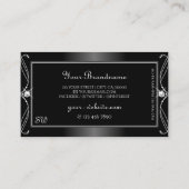 zwarte en witte mousserende diamanten Initialen Visitekaartje (Achterkant)