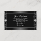 , zwarte en witte mousserende diamanten stijlvol visitekaartje (Achterkant)