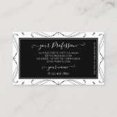 Zwarte en witte mousserende diamanten Voeg  Logo t Visitekaartje (Achterkant)