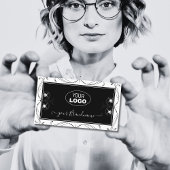 Zwarte en witte mousserende diamanten Voeg  Logo t Visitekaartje