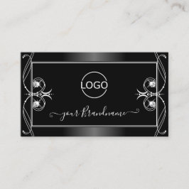  zwarte en witte mousserende diamanten voegen Logo Visitekaartje