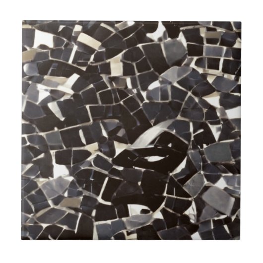 Zwarte en witte mozaïek tegeltje (Voorkant)