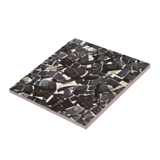 Zwarte en witte mozaïek tegeltje (Zijkant)
