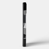 Zwarte en witte mozaïektegels, persoonlijk Monogra Case-Mate iPhone Case (Achterkant / Rechts)