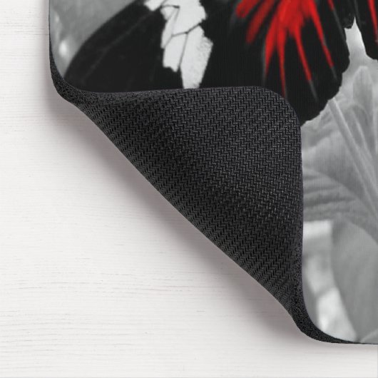 Zwarte en witte Muismat rode vlinder (Hoek)