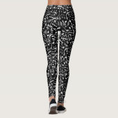 Zwarte en witte muziek leggings (Achterkant)