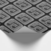  zwarte en witte muziekgenres cadeaupapier (Hoek)
