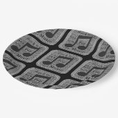  zwarte en witte muziekgenres papieren bordje (Gekanteld)