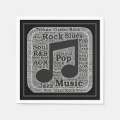  zwarte en witte muziekgenres servet (Voorkant)