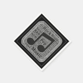  zwarte en witte muziekgenres servet (Hoek)