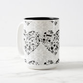 Zwarte en witte Muzieknoten Harde koffie Mok (Voorkant links)