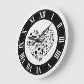 Zwarte en witte Muzieknoten Harde wandklok (Hoek)