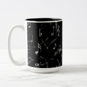 Zwarte en witte Muzieknoten Patroonkoffie Mok (Links)