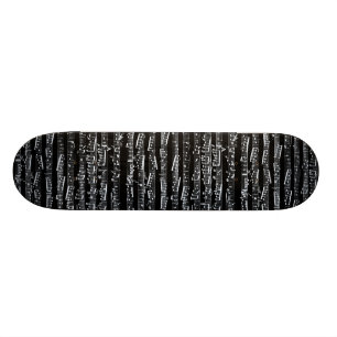 Zwarte en witte muzieknoten skateboard