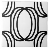 Zwarte en witte naadloze decoratieve keramische te tegeltje (Voorkant)