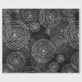 zwarte en witte naadloze ronde vormen cadeaupapier (Vlak)