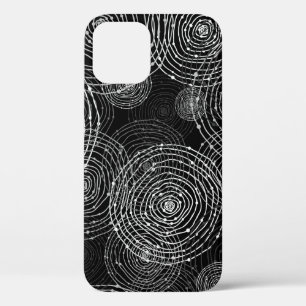 zwarte en witte naadloze ronde vormen Case-Mate iPhone case