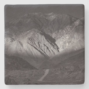 zwarte en witte nachtelijke hemel stenen onderzetter