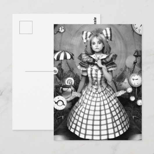 Zwarte en witte nachtmerrie in het Briefkaart Wond (Voorkant / Achterkant)