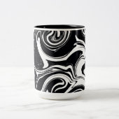 Zwarte en witte natte verfscrollesthetisch tweekleurige koffiemok (Center)