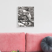 Zwarte en witte Natuur Red schuurde Hawk Canvas Afdruk (Insitu (Woonkamer))