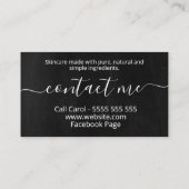 Zwarte en witte natuurlijke schelp visitekaartje (Achterkant)