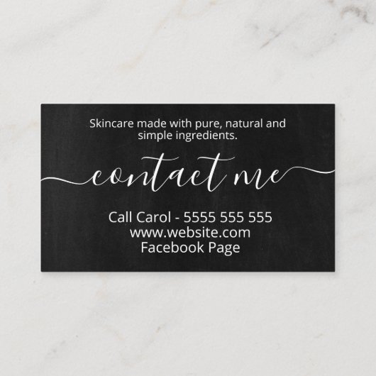 Zwarte en witte natuurlijke schelp visitekaartje (Achterkant)