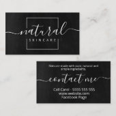 Zwarte en witte natuurlijke schelp visitekaartje (Voorkant / Achterkant)