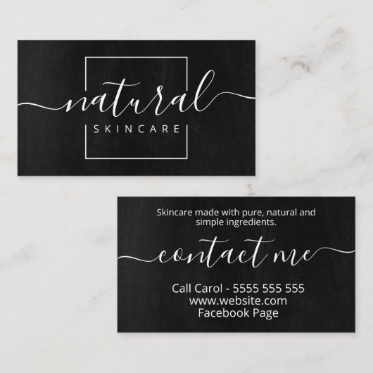 Zwarte en witte natuurlijke schelp visitekaartje (Voorkant / Achterkant)