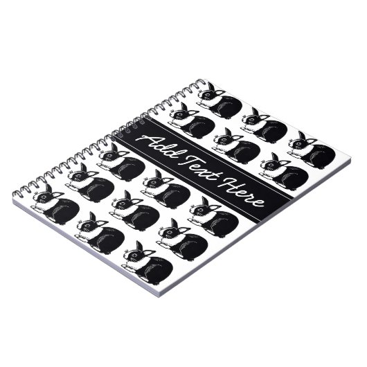 Zwarte en witte Nederlandse konijnen Aangepaste la Notitieboek (Linkerzijde)