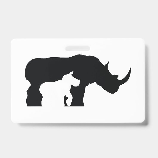 Zwarte en Witte Neushoorn Badge (Voorzijde)
