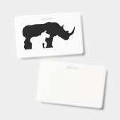 Zwarte en Witte Neushoorn Badge (Voor- en achterkant)
